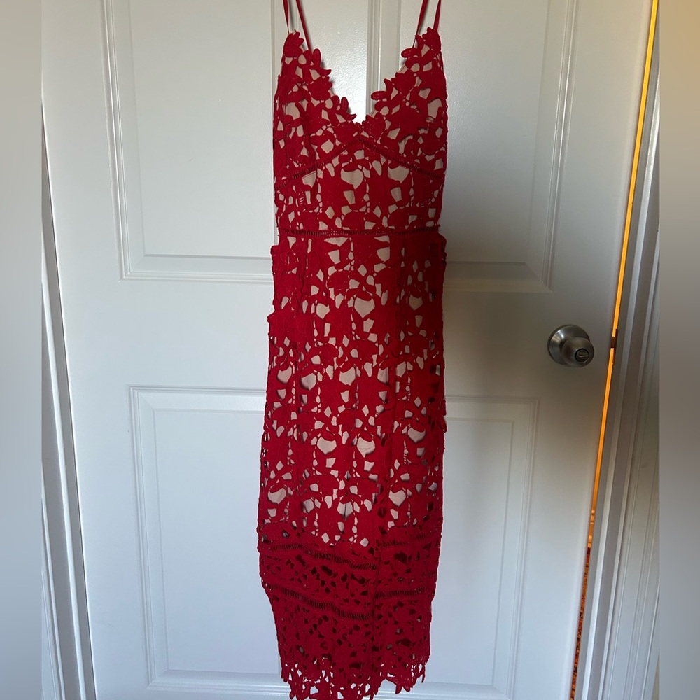 Elegant Red Lace Dress